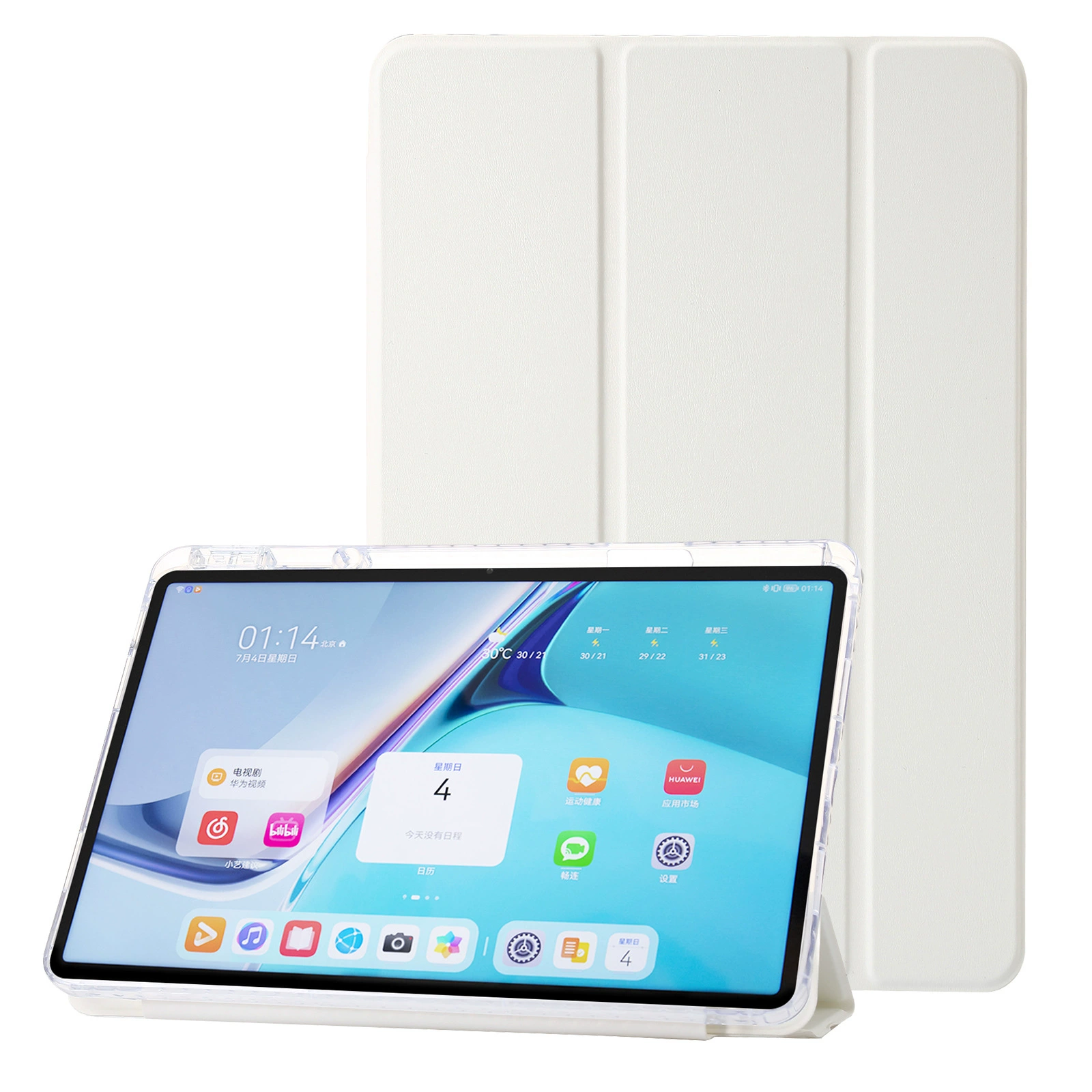 Подходит для Huawei Matepad 11.5s, плоский защитный чехол с отделением для ручки, прозрачный акриловый кожаный чехол Air с защитой от падений