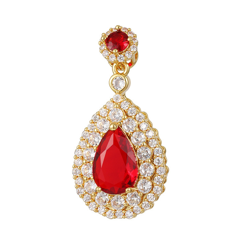 Joyas transfronterizas colgante de rubí esmeralda ligero de lujo accesorios de acero de titanio collar no decolor cadena clavícula
