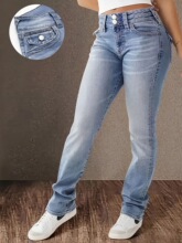 Y 62134 Women's Double Button Jeans Ůʿţ�п� ŷ���羳