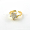 Design zirconium, fresh one size ring, accessory, trend of season, micro incrustation, simple and elegant design, flowered