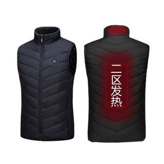 跨境冬季USB充电加热背心发热服男女款两区发热户外滑雪露营保暖
