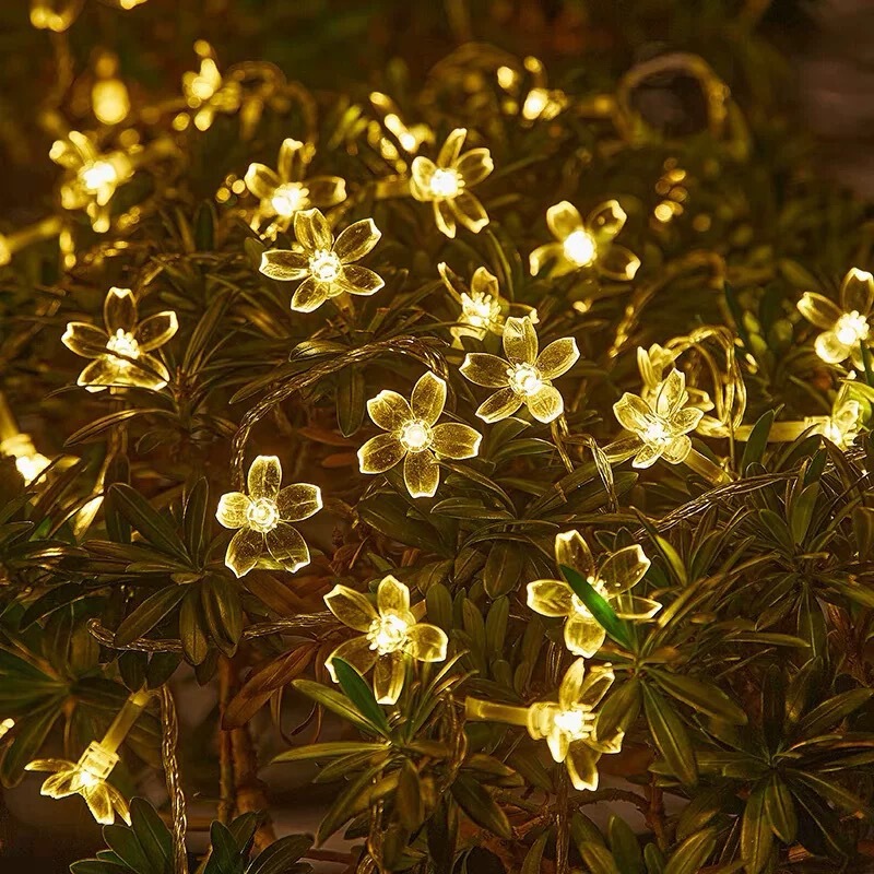 Sakura Led Solar String Lights, Garden Landscape Lights, Colorful Lights, Outdoor Camping Lawn Lights, Wedding Birthday Decoration Lights Sakura Led Solar String Lights, Garden Landscape Lights, Colorful Lights, Outdoor Camping Lawn Lights, Wedding Birthday Decoration Lights