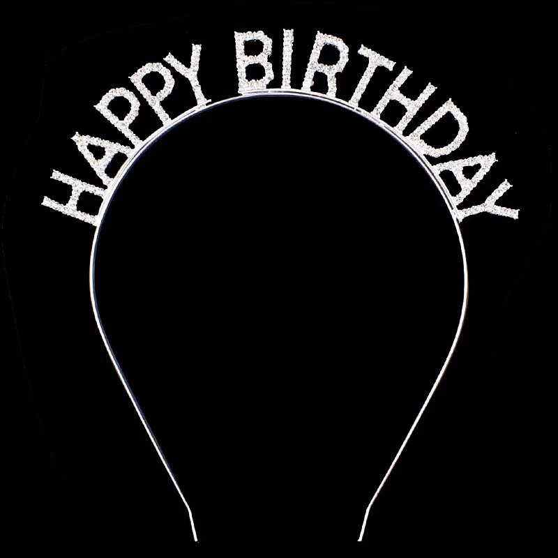 Comercio exterior feliz cumpleaños diadema con incrustaciones de diamantes fiesta de alta gama ambiente de fiesta accesorios fotográficos diadema accesorios para el cabello mujeres al por mayor