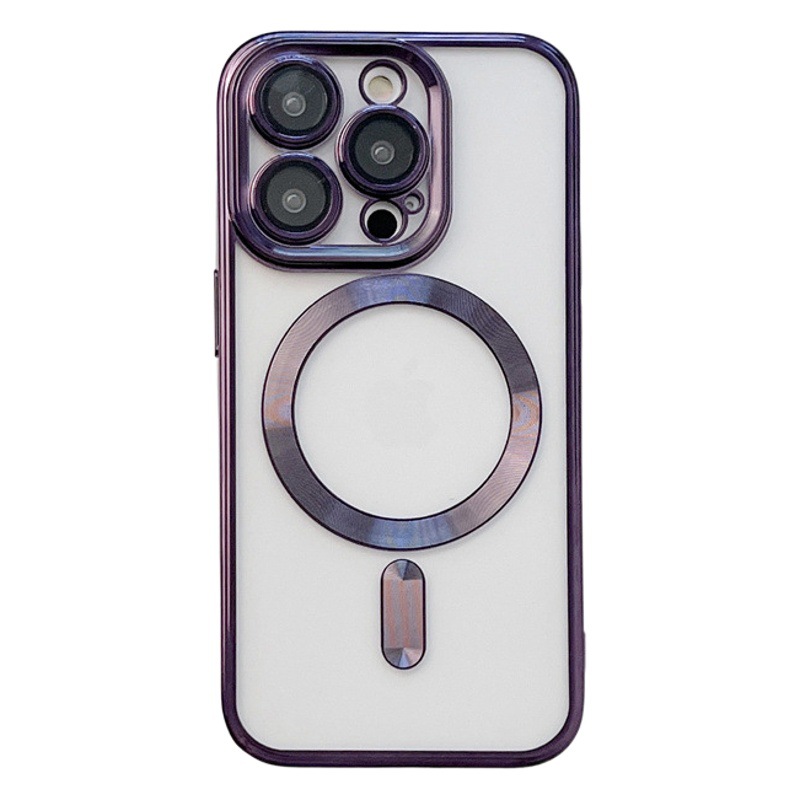 Aplicable para Apple 15 funda para teléfono móvil 16 imán iphone14 orificio fino 12promax cubierta protectora de magnetico galvanoplastia