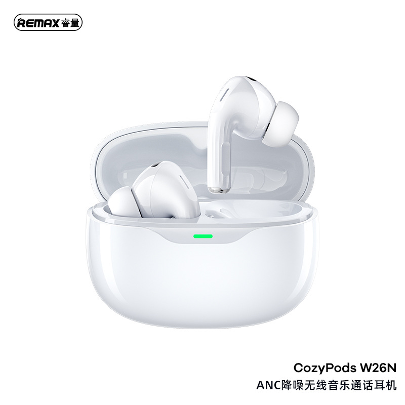 REMAX睿量ANC降噪无线音乐通话蓝牙5.4低延迟入耳式蓝牙耳机W26N