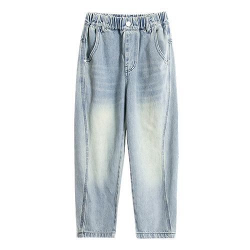 Children's Spring Pants 2025 Spring and Autumn Model, Jeans for Big Kids, Street Style Long Pants, Trendy and Cool