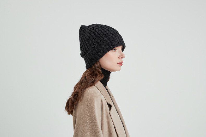 Unisex Hat European acrylic solid color knitted wool hat_voghion.com