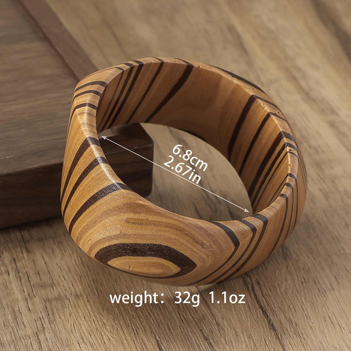 50g Weight Bangle Classification Wood Chain Material 1 Piece Quantity Holiday, Party Occasion Wood Material Geometric Pattern All Seasons Season Unisex Gender Retro, Classic Style Style Retro Classic Style Geometric Wood Bangles Wholesale 21