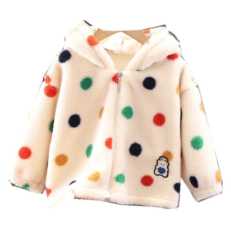 Abrigo para niños [jin yong bear] estilo coreano celebridad en línea de las niñas suéter de punto colorido con capucha 2022 otoño e invierno abrigo acolchado de algodón para mujer