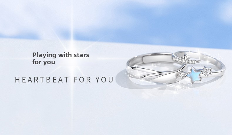 Bague de couple de style coréen pour hommes et femmes, paire de bagues de couple en argent sterling, bijoux de luxe, cadeau de Saint-Valentin_voghion.com