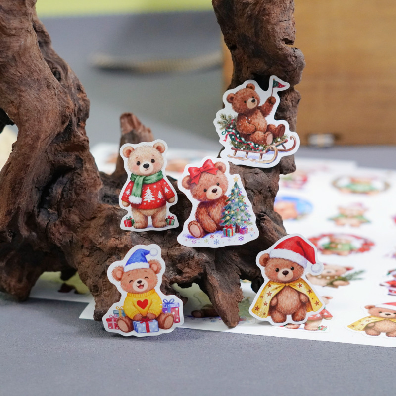 New Christmas Bear Creative Stickers Gift Gift Decorations Handmade DIY Stickers Mobile Phone Computer Stickers