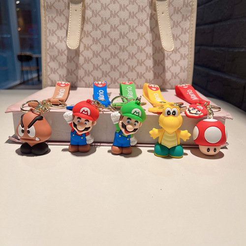 Super Mario Wholesale Pendant Keychain Accessory Silicone Doll Anime Cartoon Plush Toy Keychain Bag Charm