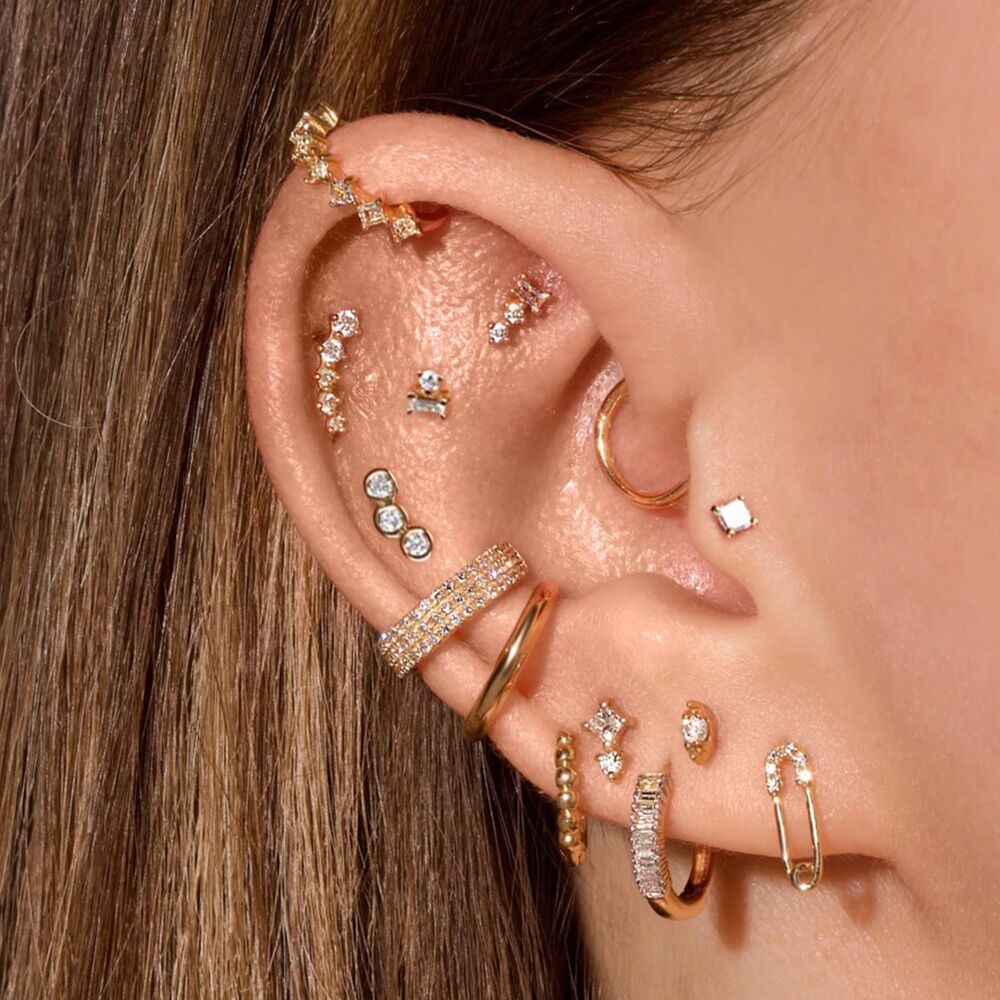5g Weight 18K Real Gold Plated, Platinum Plated Plating Material Zircon Inlay Material Ear Cartilage Rings & Studs Piercing Type 1 Piece, 1 Pair Quantity Daily Occasion Copper Material Geometric Pattern Women's Gender Elegant, Streetwear Style Inlay Craft 1 Piece 1 Pair Elegant Streetwear Geometric Inlay Copper Zircon Ear Studs 1
