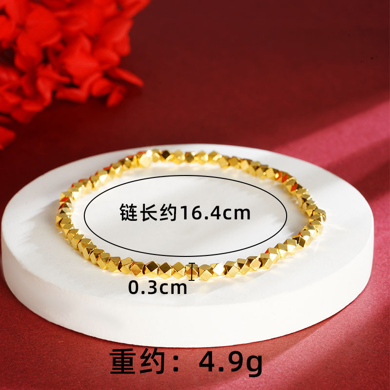 Nuevo brazalete chino de bambú de estilo chino para damas que no se desvanece durante mucho tiempo, brazalete de marea nacional de esmalte, joyería de latón dorado de arena vietnamita