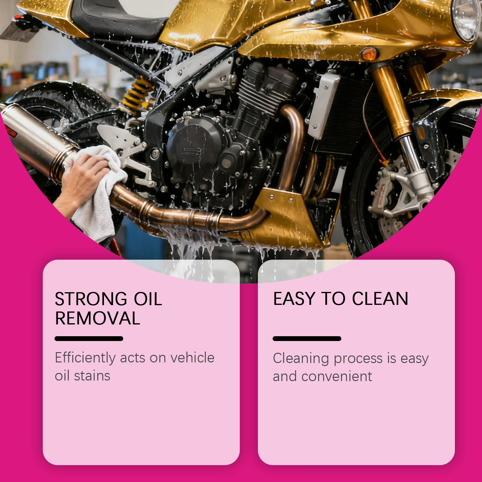 RAYHONG car cleaner removes oil, cleans dirt, and is easy to clean. It is suitable for surface renewal and care of multiple vehicles. 2
