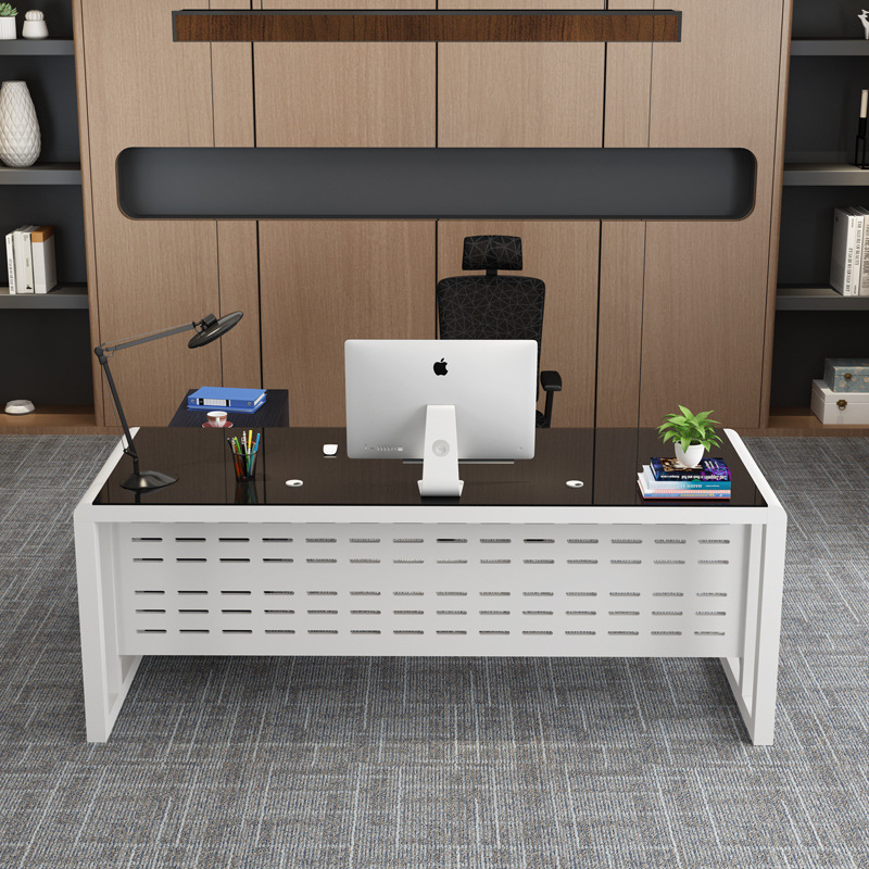 电脑桌台式家用桌现代简约办公桌老板桌钢化玻璃时尚大尺寸单人桌
