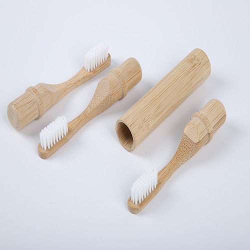  New Bamboo Tube Toothbrush Travel Toothbrush Sleeve Toothbrush Bamboo Tube Bamboo Toothbrush Wenyang Bamboo Toothbrush Daily Necessities