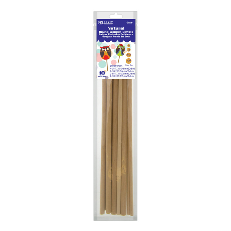 美国沃尔玛30cm长圆木棒外贸尾货 彩色本色桦木棒小木棍现货