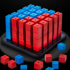 Gravity Four-in-a-Row Battle Chess 3D Five-in-a-Row Observation Board Game Spatial Thinking Educational Toy