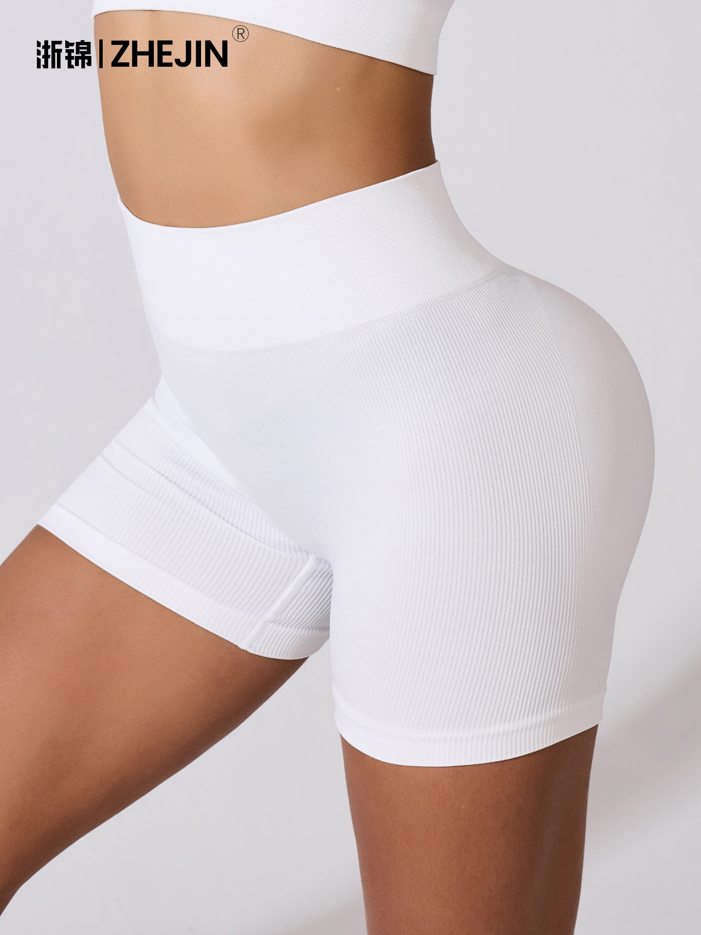 Transfronterizo Europa y América, cintura alta, cintura libre, cintura apretada, abdomen seco rápido, pantalones cortos de yoga.