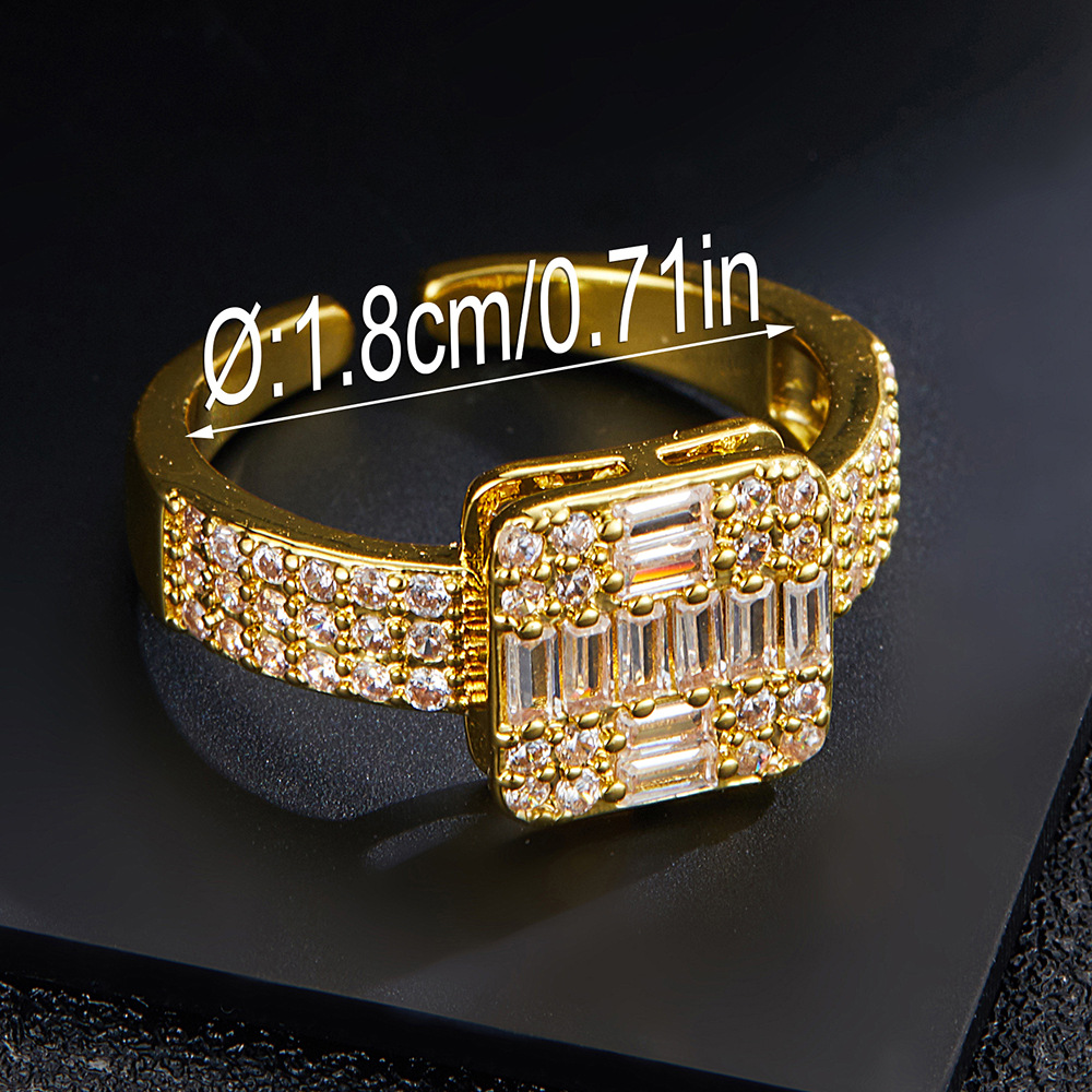 Fashionable Hip Hop Open T Square Zircon High Grade Light Luxury Geometry Ring Fashion Jewelry_voghion.com
