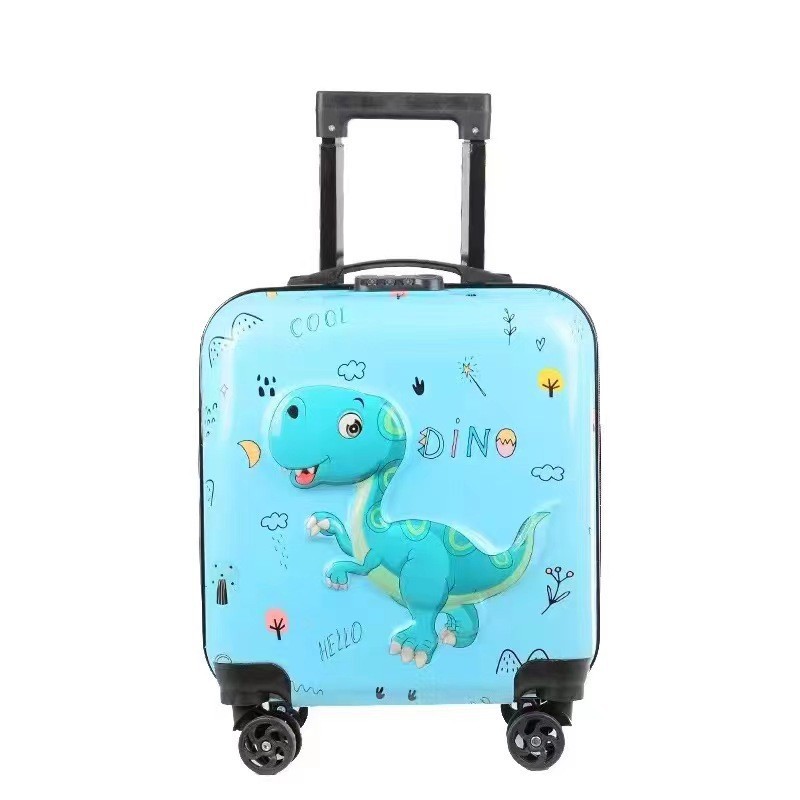 18 pulgadas carro de los niños caso logotipo imprimible equipaje universal rueda de dibujos animados lindo maleta en stock fábrica al por mayor