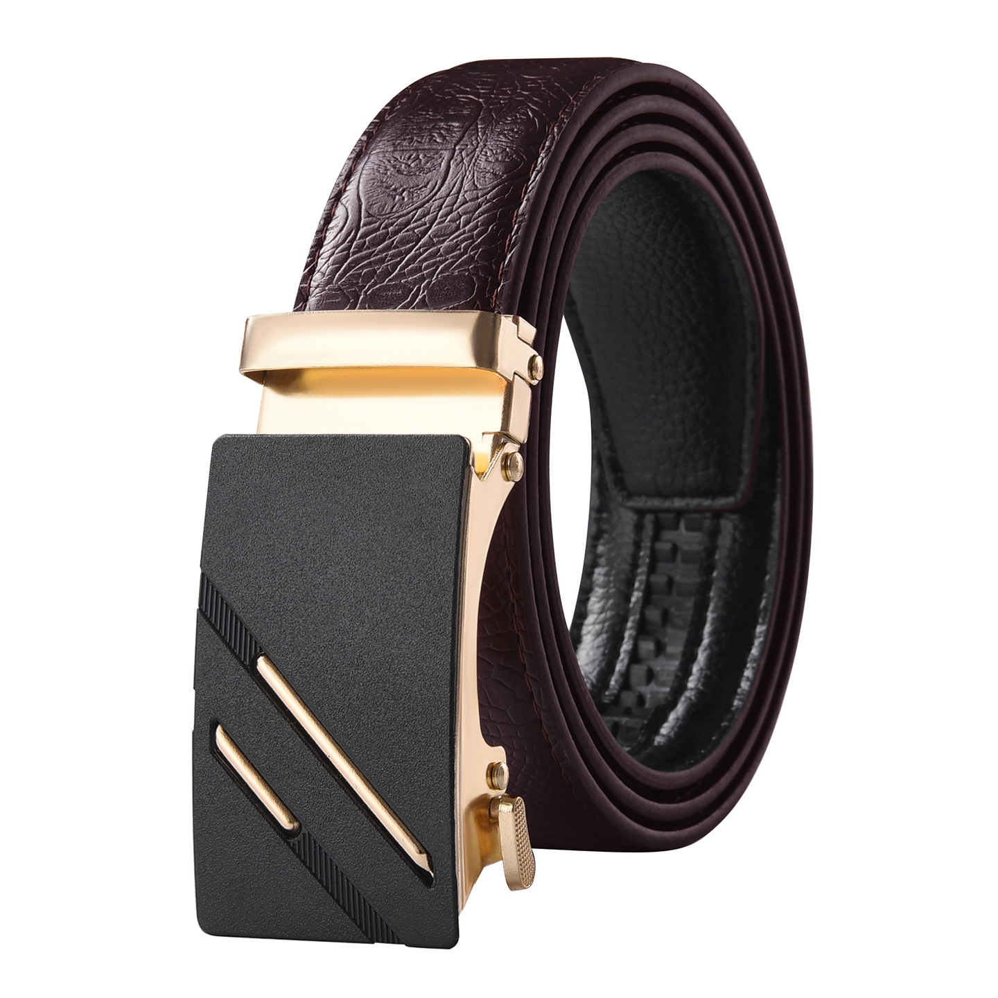 Golden Buckle Doble Carriage Line Curry Belt