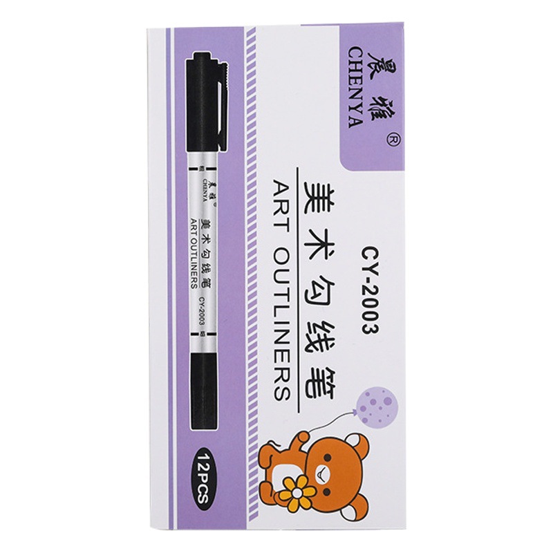 Art Hook pluma de doble cabeza marcador de dibujo modificado pluma transfronteriza recomendar CD pluma marcador aceitoso al por mayor