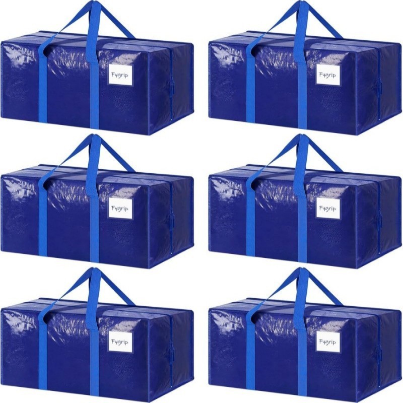 Comercio exterior bolsa de mudanza grande súper pesada nueva bolsa tejida pp bolsa de almacenamiento de ropa azul marino bolsa de almacenamiento portátil reforzada
