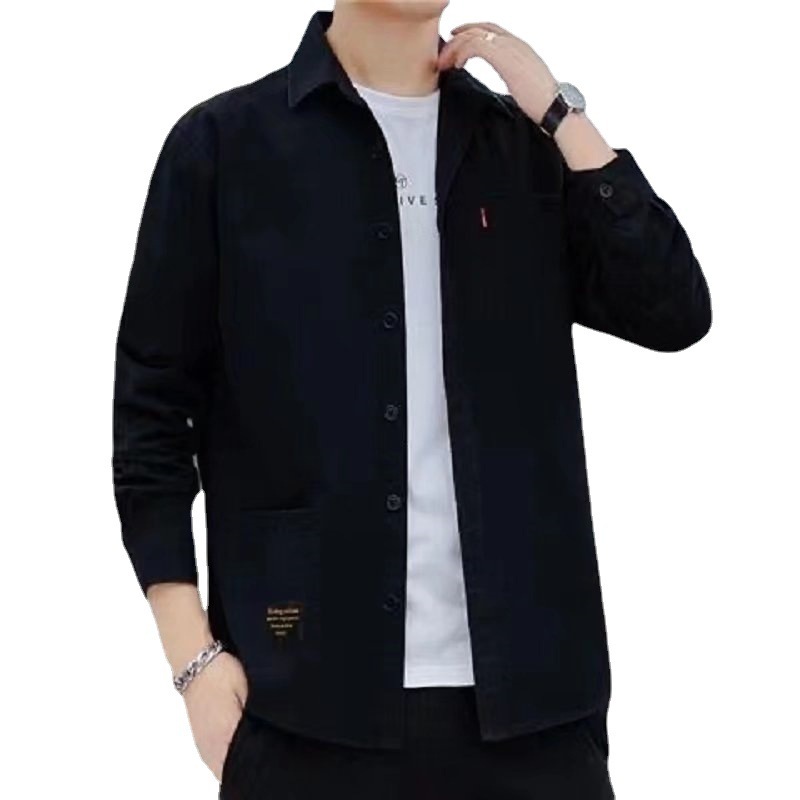 De gama alta sin planchar camisa suelta de manga larga de los hombres ropa de trabajo casual Camisa otoño abrigo de los hombres versátil de alta gama de moda