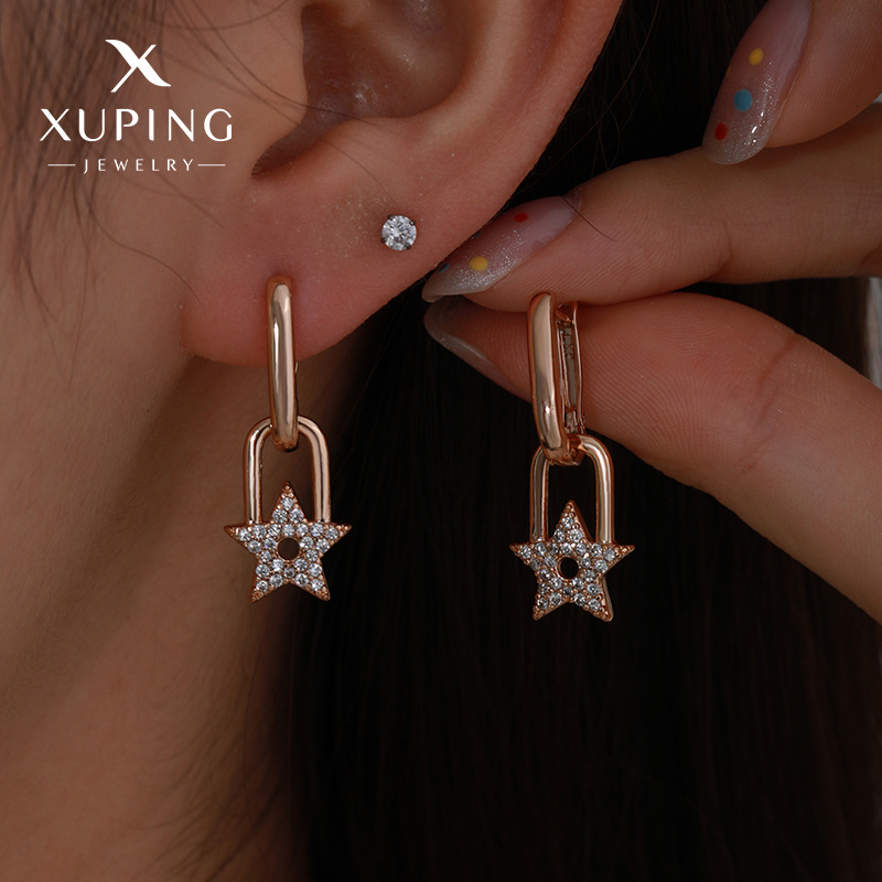 Xuping Amazonas Europa y Estados Unidos personalidad transfronteriza inwind zircon estrella pendientes de verano sensación de nicho orejas para mujeres