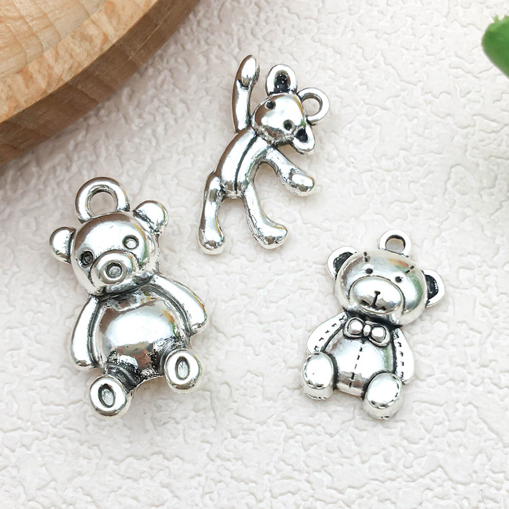 Ancient silver alloy toy bear animal series pendants, pendants, diy bracelets, necklaces, keychains, accessories pic 10