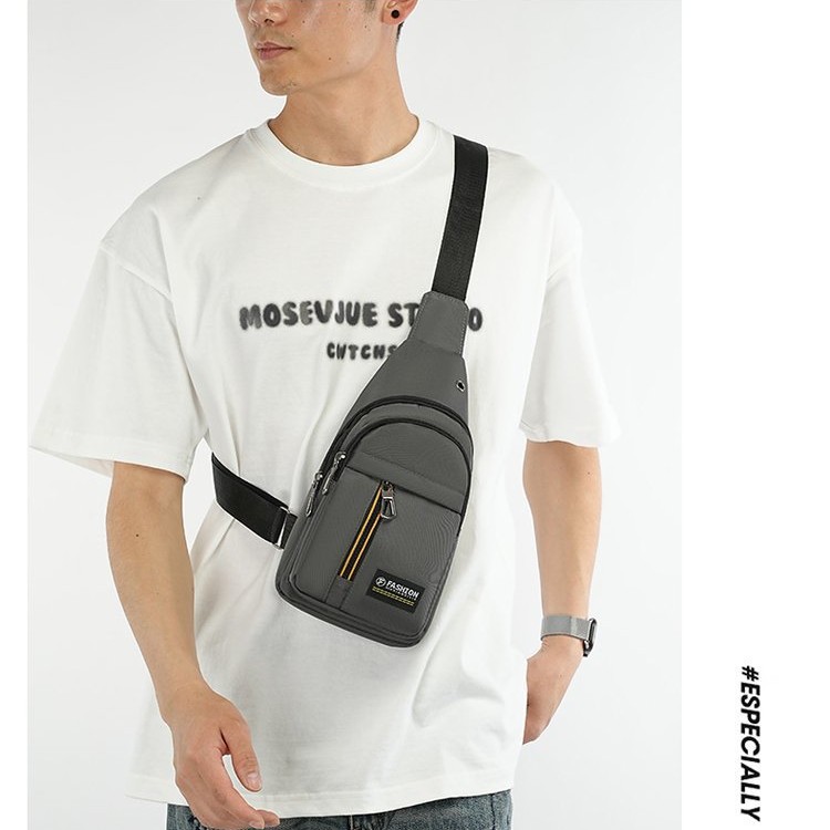 Bolso de pecho para hombres, bolso de hombro, tela de nylon impermeable, bolso de pecho de moda, bolso de mochila de hombre.
