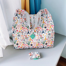 可爱卡通购物袋轻便携折叠环保布包大容量手提单肩束口超市旅行