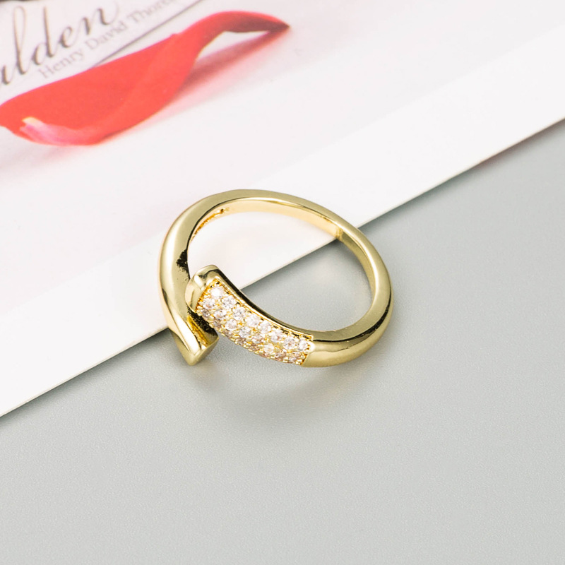 Fashion Irregular Opening Micro-inlaid Zircon Ring Wholesale display picture 5