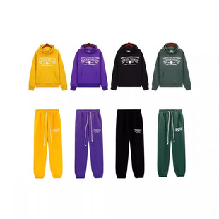 Cross-Border European and American Trendy Brand New Kapok Print Couple Suit High Street Loose Hooded Sweatshirt Casual Sweatpants