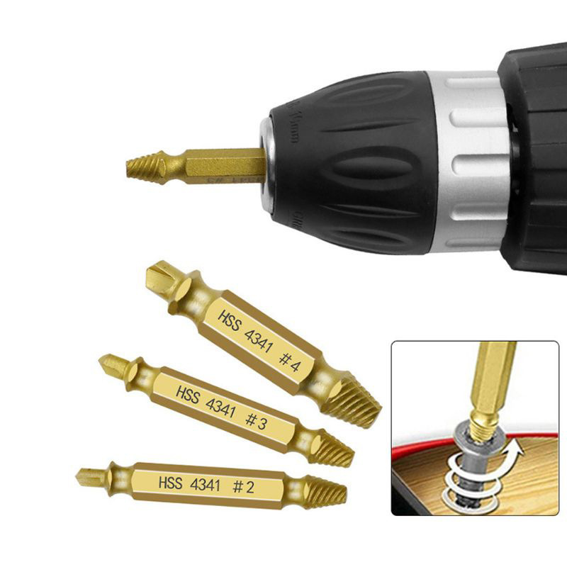 ねじ取り出し器破損滑歯断線解体工具4341チタンメッキ六角ドリルセット断線取り出し器|undefined