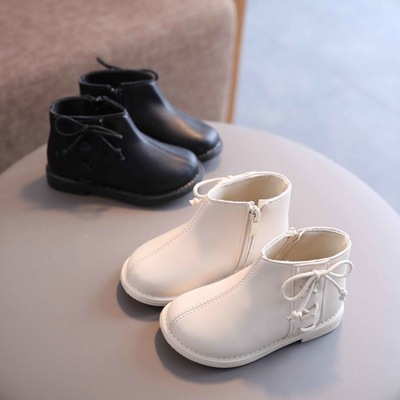 girl leather shoes Riding boots 2021 new pattern princess Autumn and winter children's shoes Boy children baby Bootie