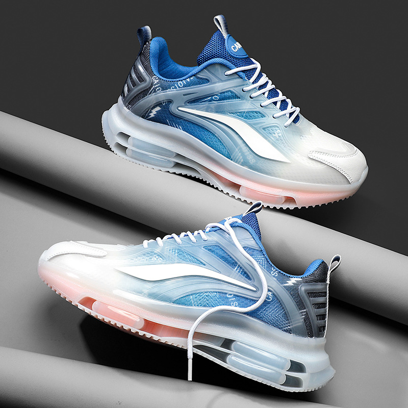 Fábrica al por mayor transfronteriza Coco zapatos de los hombres de malla transpirable casual zapatilla de deporte de los hombres de espesor único altura creciente cojín de aire papá zapatos de moda