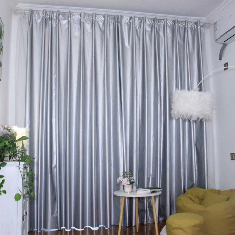 Wholesale of Fully Blackout Curtains, Double-Sided Silver Sunshade Curtains for Rental Apartments, Balcony, Bedroom, Sun Protection and Heat Insulation Curtains Wholesale