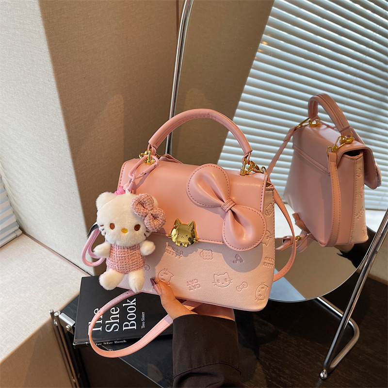 Bolso de hombro de moda coreana de mujeres dibujos animados lindos colgantes de impresión bolso de mano bolso de mano dulce fresco bolso pequeño image 1