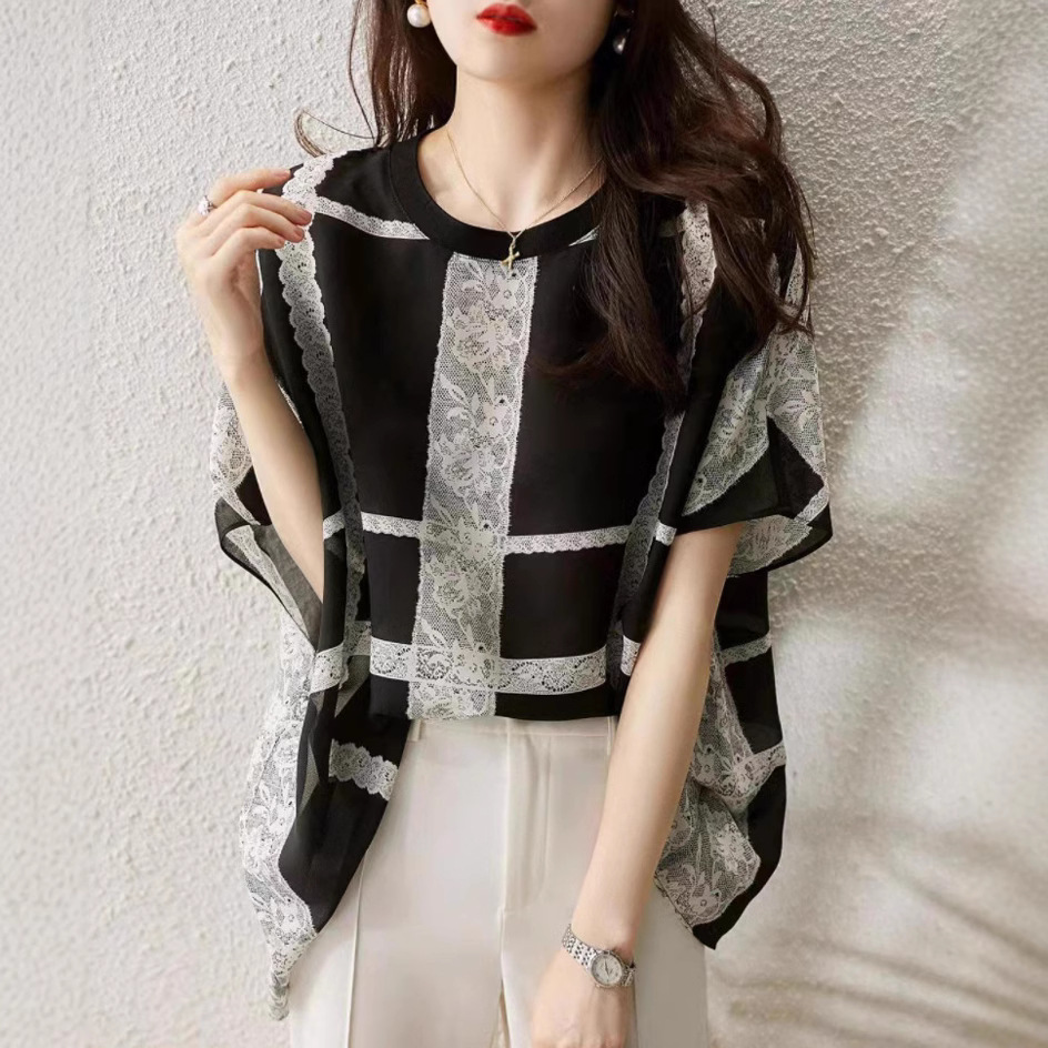 유럽 역 여름 새로운 패션 한국 스타일 셔츠 간단한 틈새 모든 경기 통근 게으른 스타일 회전식 슬리브가있는 여성용 셔츠