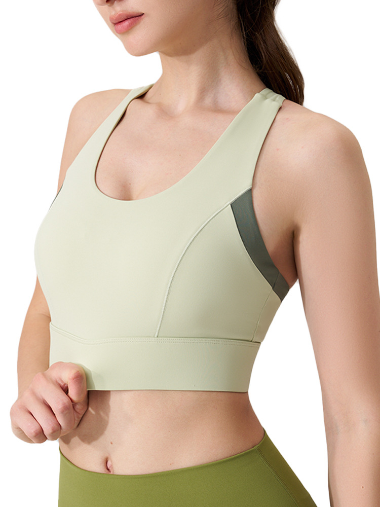 Chimei ropa interior deportiva de alta intensidad almohadilla para el pecho de una pieza sin costuras chaleco de yoga con hebilla trasera a prueba de golpes