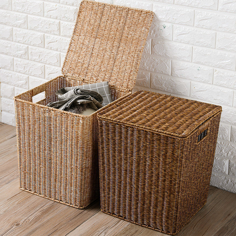 Household Scandinavian Style Dirty Clothes Basket Bathroom Dirty Clothes Storage Basket Large Covered Storage Box Laundry Basket Toy Box