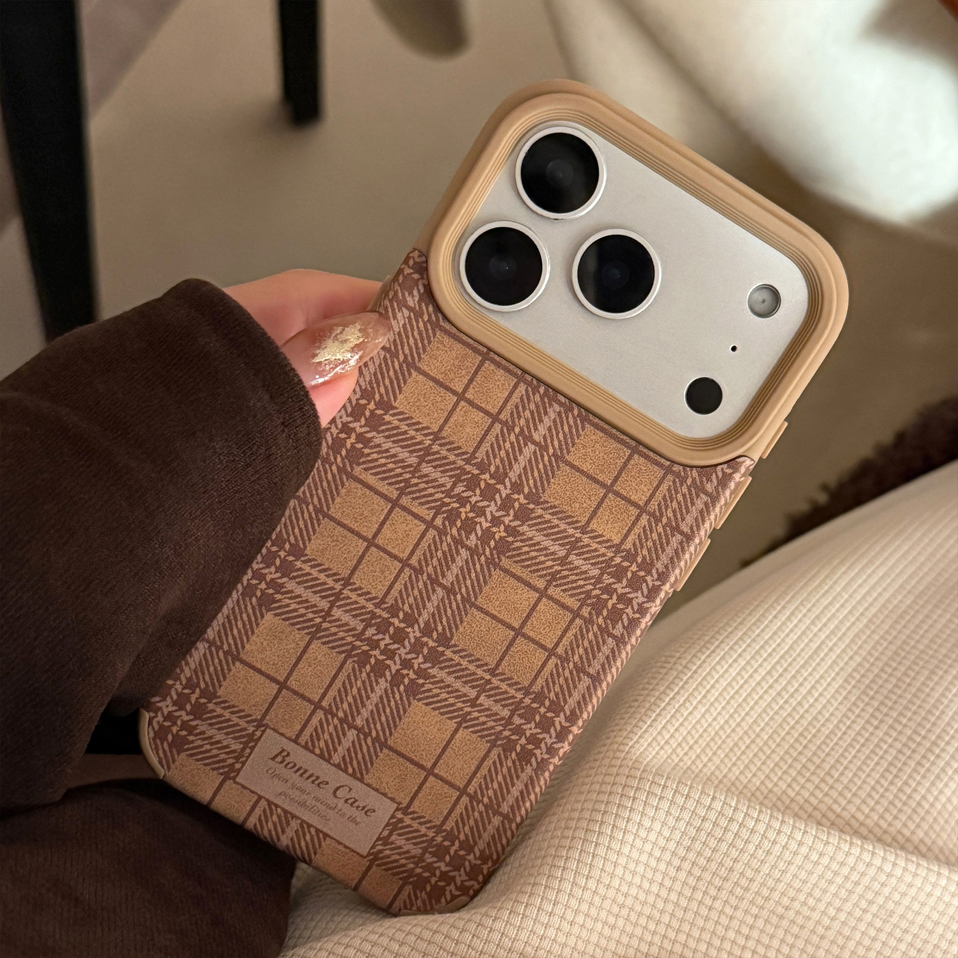 Britische Lederhülle, passend für iPhone 16, Fruit 17 Pro Max, 15 Vintage Brown, 14 Shockproof, 13 Soft Case_voghion.com