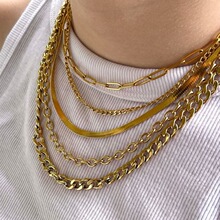 Uworld 316L Stains Steel Chain Necklace Waterproof Glossy