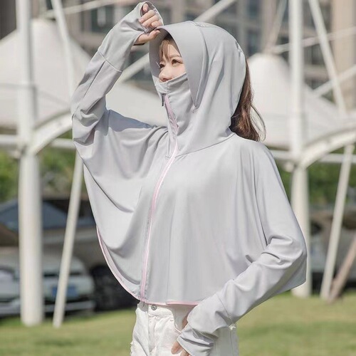 Sunscreen clothes for women's summer new style riding sunscreen hooded breathable sunscreen shirt driving sunshade shawl sunscreen clothes