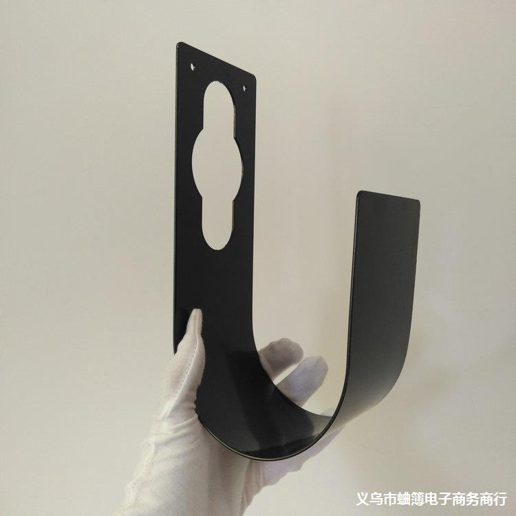 带孔挂钩 螺丝花园水管 铁质金属园林铁挂钩收纳黑色水管支架厂家