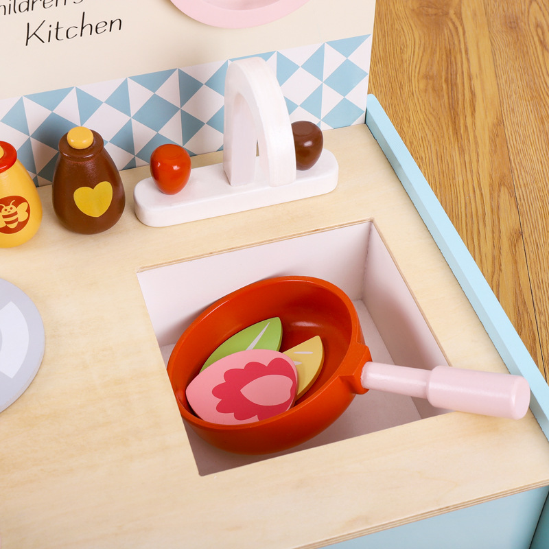 Simulación infantil americana mini cocina juguetes de madera casera juego de cocina juguetes divertidos para niños y niñas