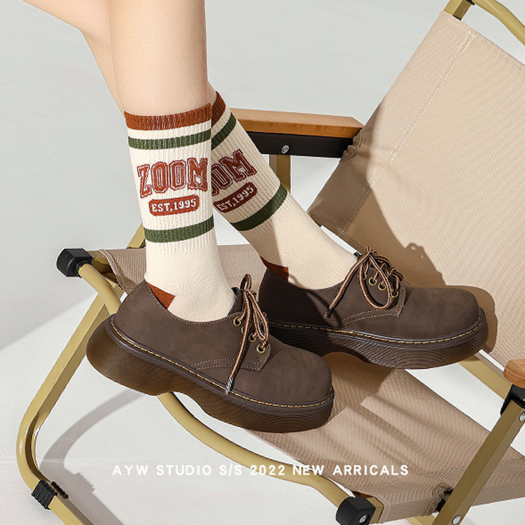 Cosplay Genuine Leather Small Leather Shoes,Ugly Shoes,Classic Martin Shoes,Retro Mary Jane Thick-soled Loafers,Big-toe Shoes